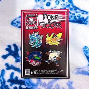 NWT ⚔️ Jimmy Sparrow Poke x Slayer Enamel Pin Set